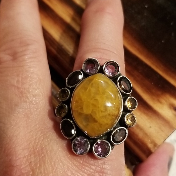 Very Rare vintage-6.14 ct Chrysoberyl Cat Eye s.s. Sterling Silver stamped - Picture 11 of 11